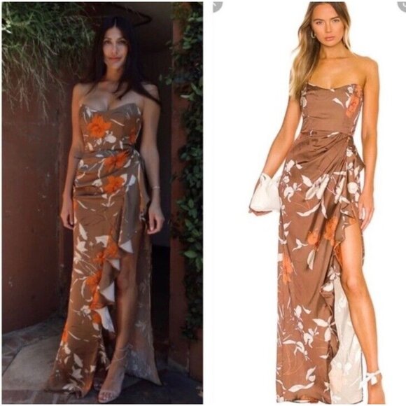 Katie May Baby Cakes Gown Cocoa Mocha Latte Floral - Picture 1 of 8